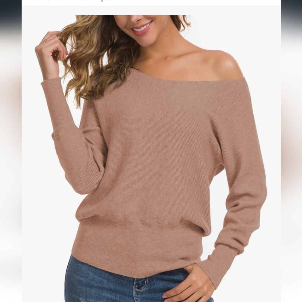 Womens Off Shoulder Sweater Long Sleeve Plus Size